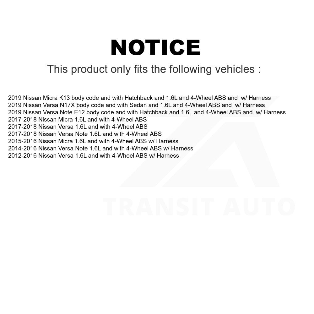 Mpulse Rear Right ABS Wheel Speed Sensor SEN-2ABS0857 For Nissan Versa Note Micra