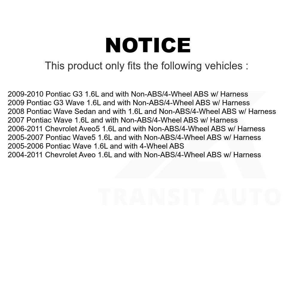 Mpulse Rear Right ABS Wheel Speed Sensor SEN-2ABS1072 For Chevrolet Aveo Aveo5 Pontiac G3 Wave Wave5