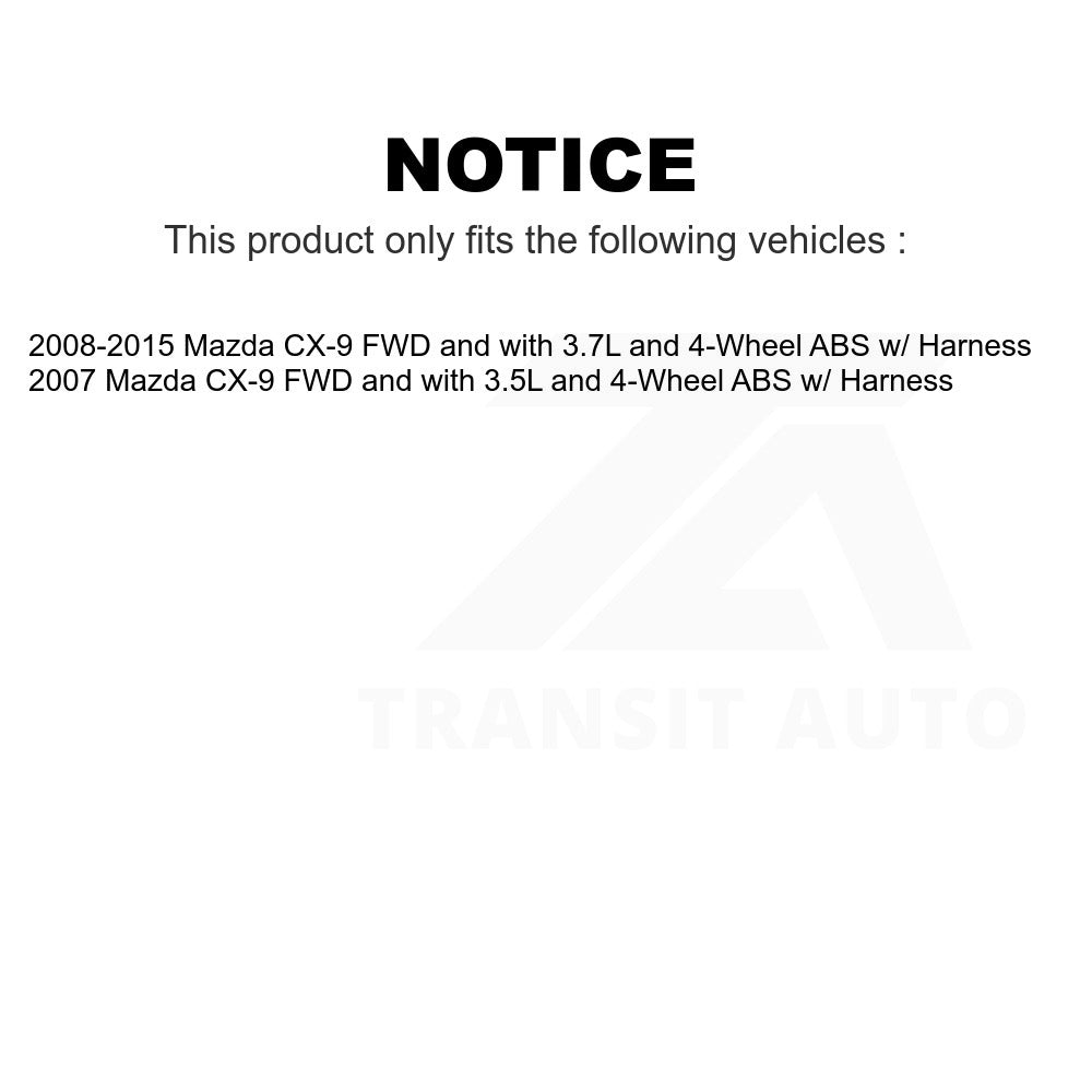 Mpulse Rear Right ABS Wheel Speed Sensor SEN-2ABS1672 For Mazda CX-9 w Harness