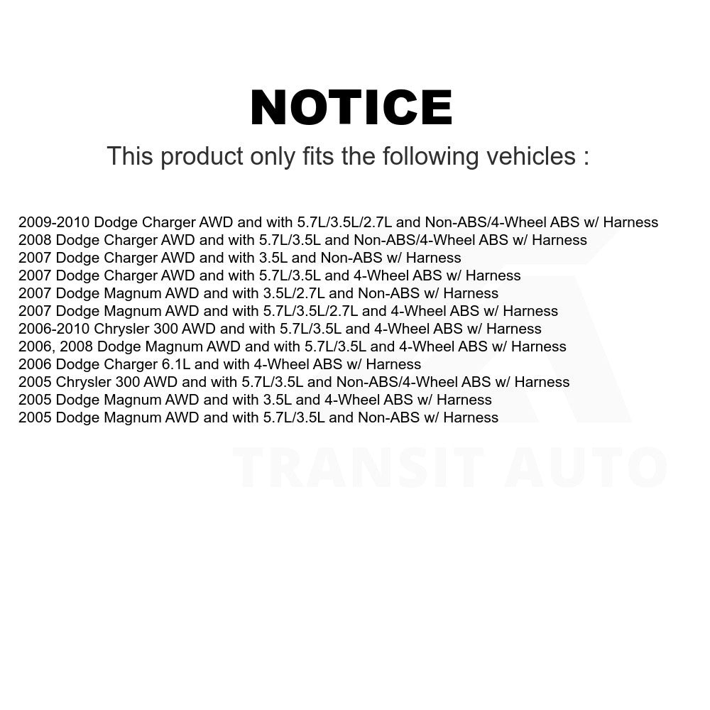 Mpulse Rear Right ABS Wheel Speed Sensor SEN-2ABS2119 For Dodge Chrysler 300 Charger Magnum w/ Harness