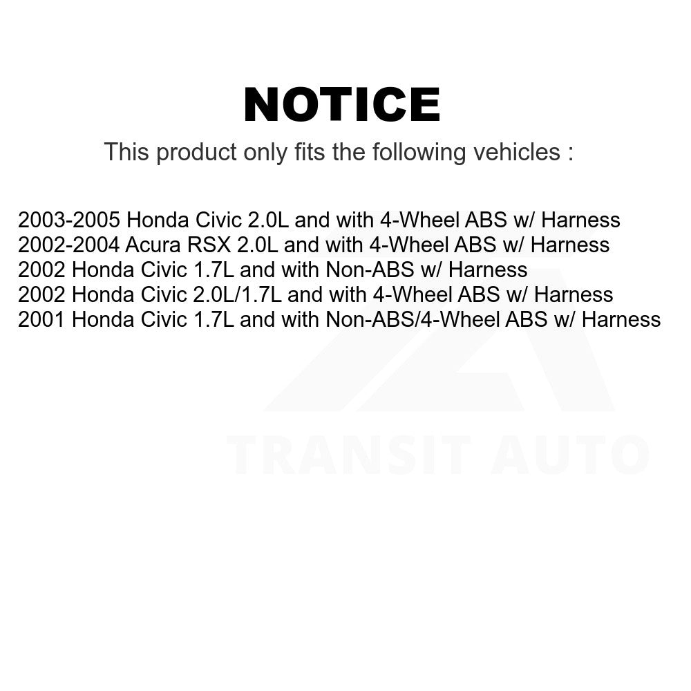 Mpulse Rear Right ABS Wheel Speed Sensor SEN-2ABS2162 For Honda Civic Acura RSX w/ Harness