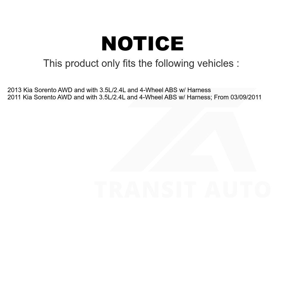Mpulse Rear Right ABS Wheel Speed Sensor SEN-2ABS2454 For Kia Sorento AWD with 3.5L 2.4L 4-Wheel