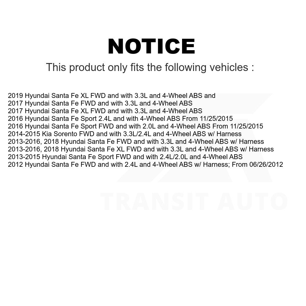 Mpulse Rear Right ABS Wheel Speed Sensor Wiring Harness SEN-2ABS2973 For Hyundai Santa Fe Sport Kia Sorento XL