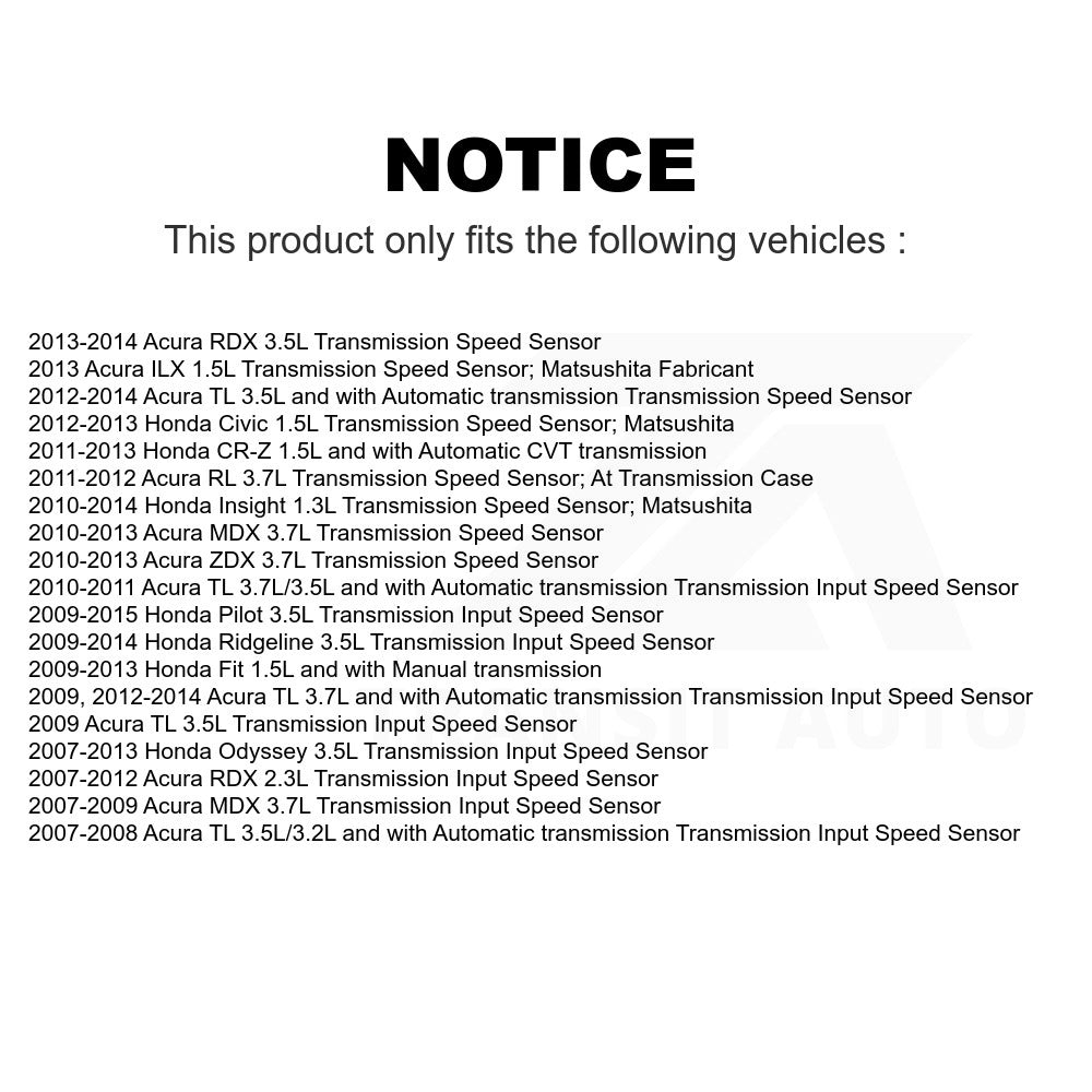 Mpulse Speed Sensor SEN-2VSS0077 For Honda Odyssey Civic Acura Pilot Fit MDX TL RDX Ridgeline Insight ILX CR-Z ZDX RL