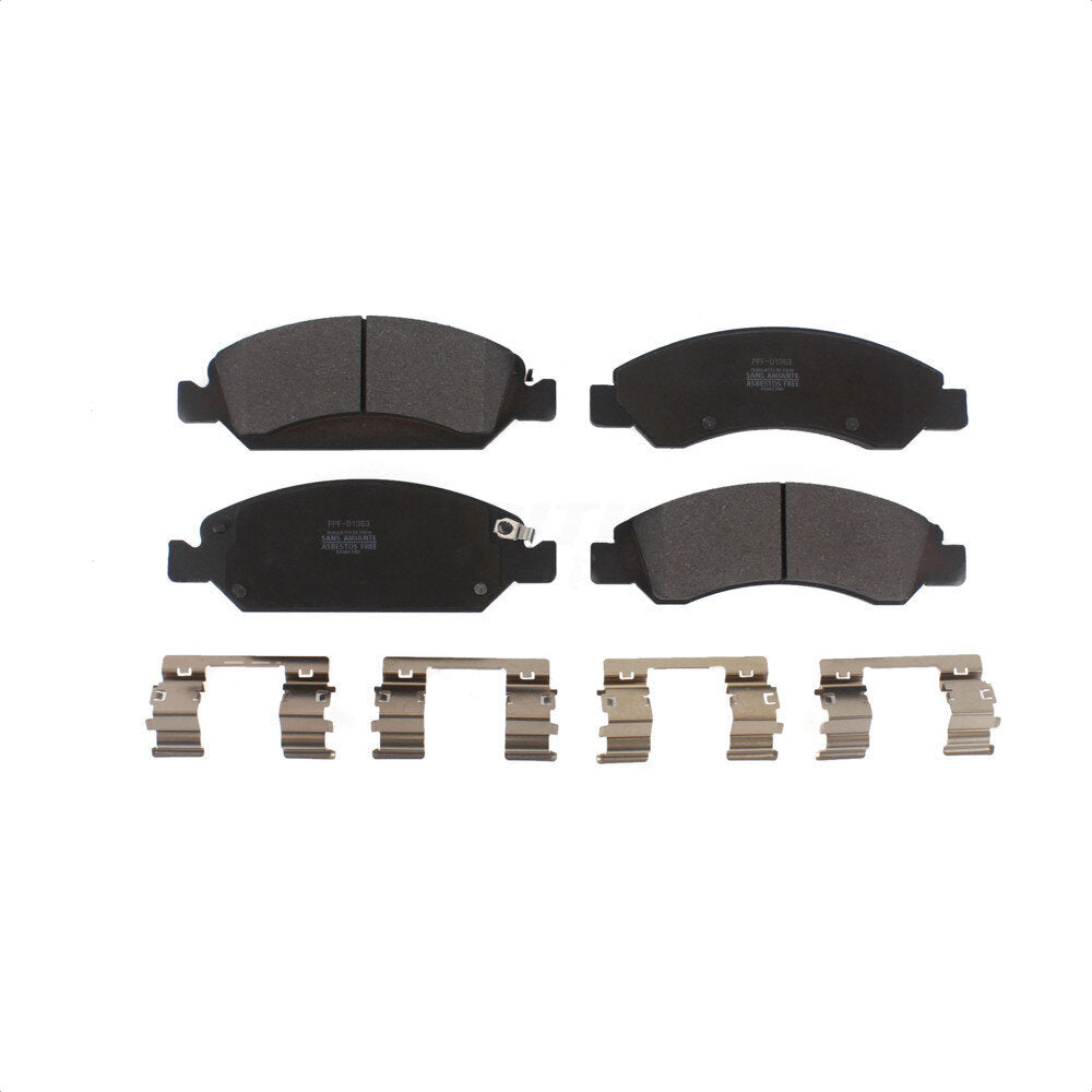 Front Semi-Metallic Disc Brake Pads PPF-D1363 For Chevrolet Silverado 1500 GMC Sierra Tahoe Cadillac Yukon Suburban Escalade XL Classic XTS Avalanche ESV Express LD EXT Savana Limited Cheyenne