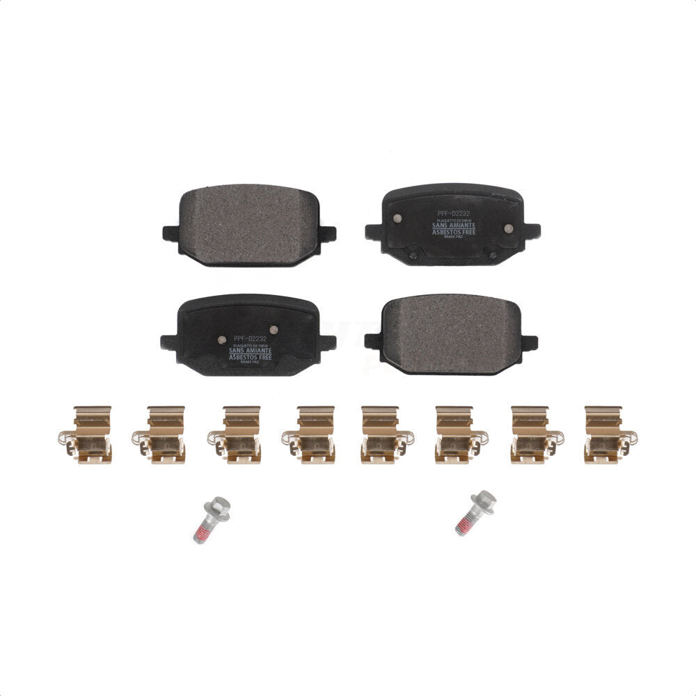 Rear Semi-Metallic Disc Brake Pads PPF-D2232 For 2020-2022 Ford Explorer With Electric Parking Without Red Painted Calipers