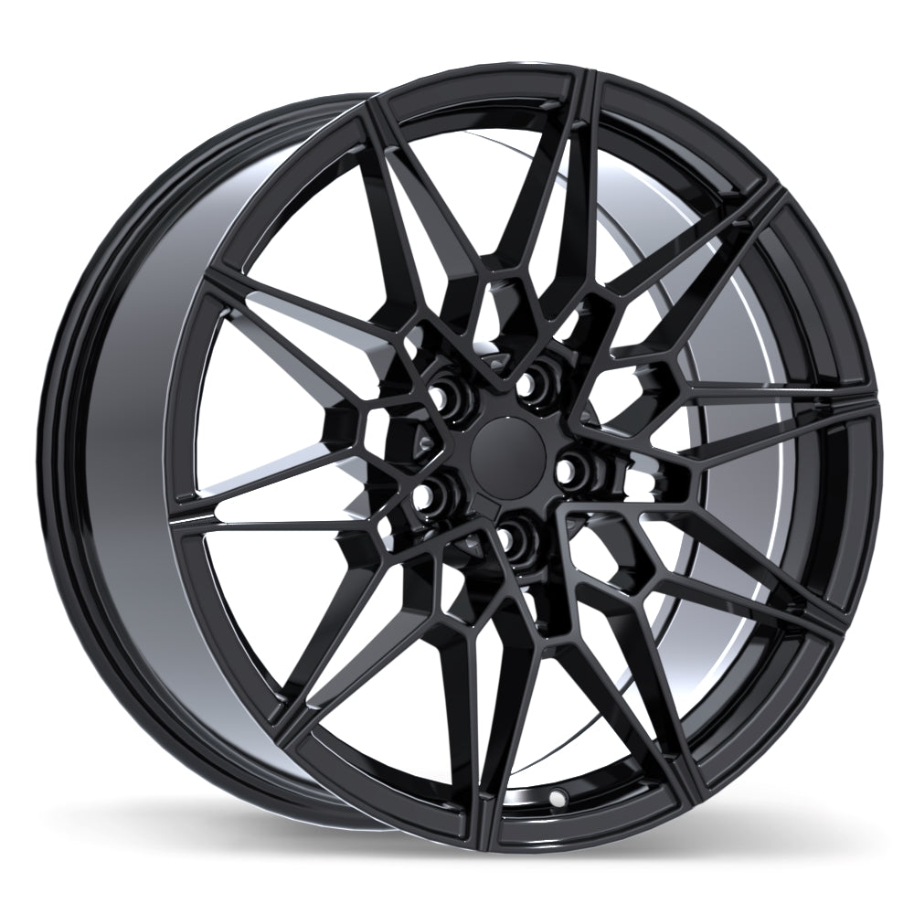 Replika Gloss Black R266 19x8.0 5x112mm +40 66.6mm BLK