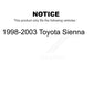 Rear Brake Drums Pair For 1998-2003 Toyota Sienna K8-101936