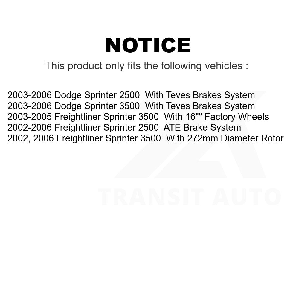 Rear Ceramic Disc Brake Pads TEC-1006 For Sprinter 2500 Freightliner Dodge 3500
