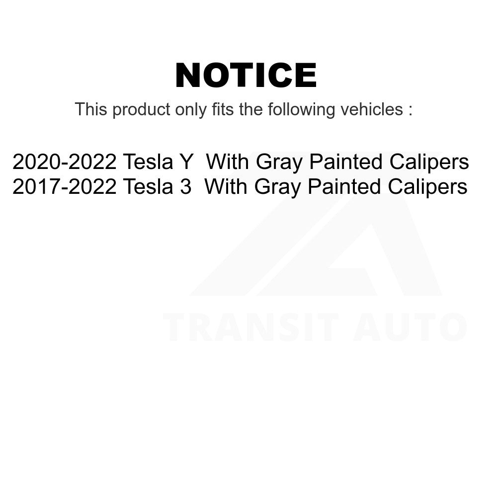 Rear Ceramic Disc Brake Pads TEC-2283 For Tesla 3 Y With Gray Painted Calipers