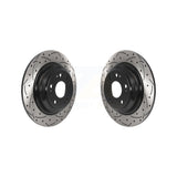 Rear Coated Drilled Slotted Disc Brake Rotors Pair For 2009-2014 Acura TL KD-100537