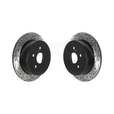 Rear Coated Drilled Slotted Disc Brake Rotors Pair For 2009-2016 Toyota Venza KD-100536