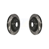 Rear Coated Drilled Slotted Disc Brake Rotors Pair For 2010-2017 Volvo XC60 KD-100173