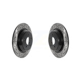 Rear Coated Drilled Slotted Disc Brake Rotors Pair For 2012-2015 Land Rover Range Evoque KD-100541