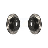 Rear Coated Drilled Slotted Disc Brake Rotors Pair For 2014-2016 Acura MDX KD-100190