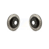 Rear Coated Drilled Slotted Disc Brake Rotors Pair For 2016-2018 Buick Envision With 315mm Diameter Rotor KD-100519