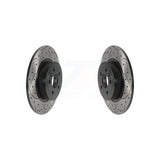 Rear Coated Drilled Slotted Disc Brake Rotors Pair For 2016-2019 Land Rover Range Evoque KD-100555