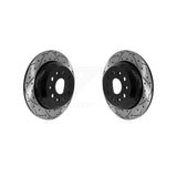 Rear Coated Drilled Slotted Disc Brake Rotors Pair For 2018-2022 Jeep Wrangler Without Heavy Duty Brakes Code BRY KD-100590