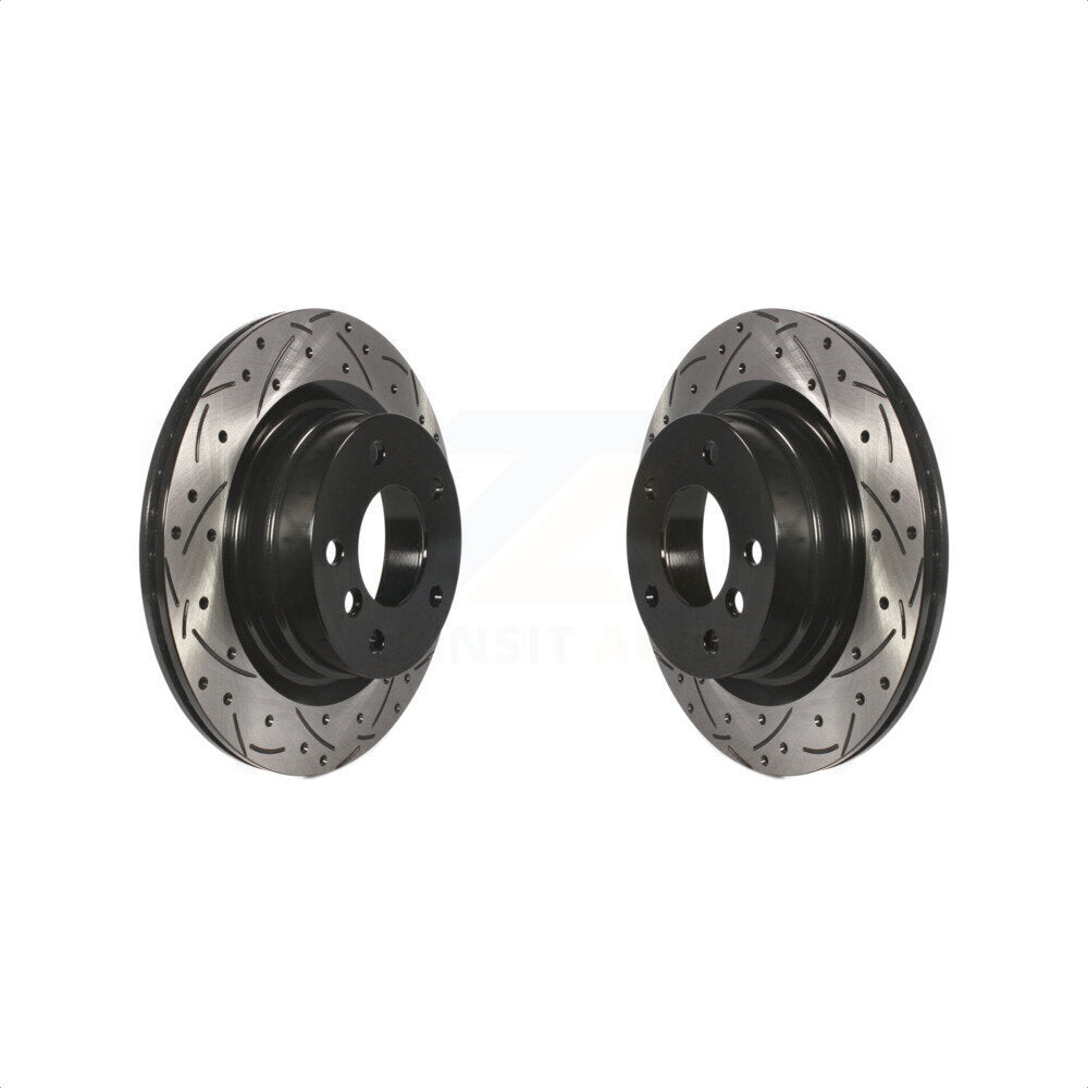Rear Coated Drilled Slotted Disc Brake Rotors Pair For BMW 328i 320i 428i 228i 230i 328d xDrive KD-100200