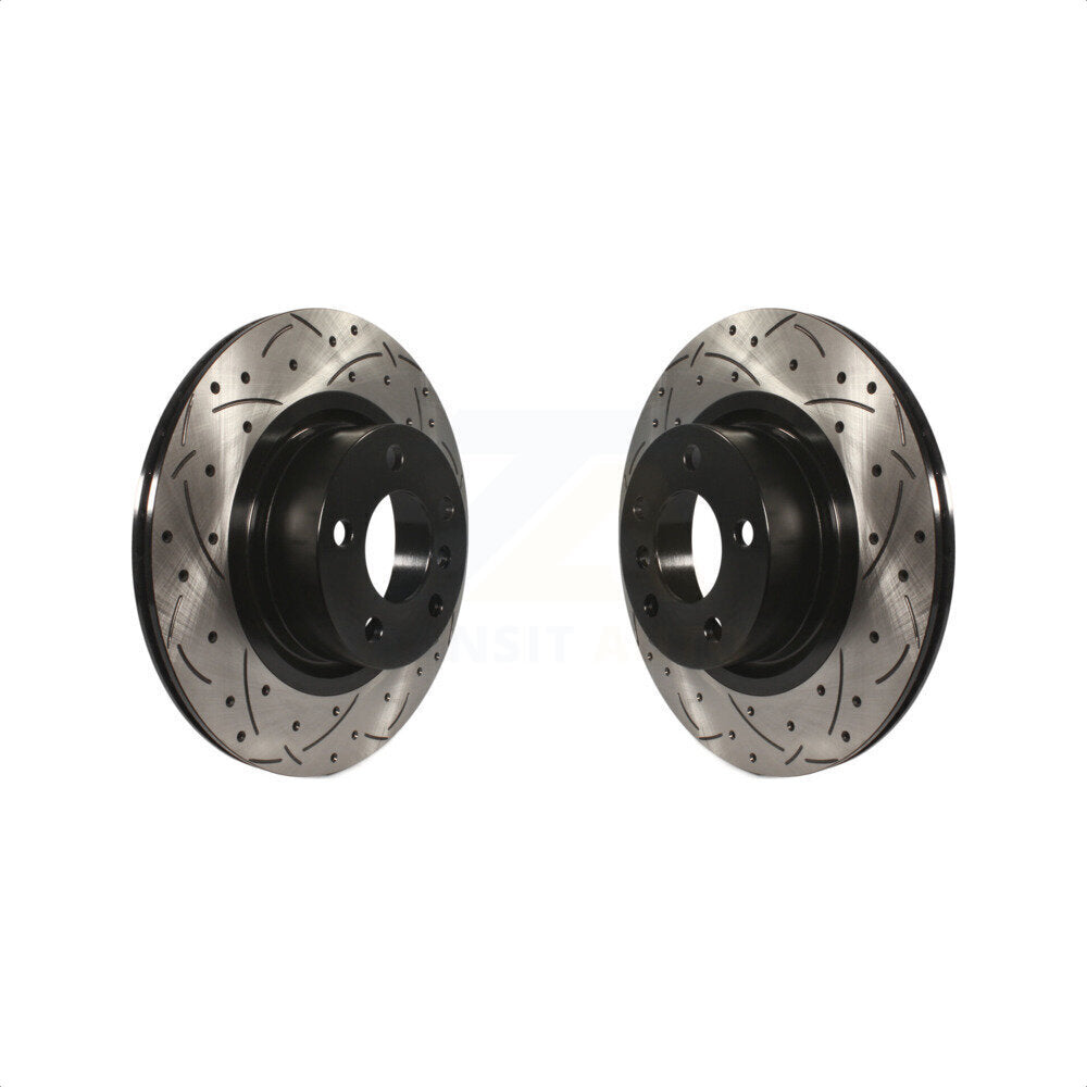 Rear Coated Drilled Slotted Disc Brake Rotors Pair For BMW X3 X4 KD-100181