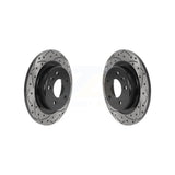 Rear Coated Drilled Slotted Disc Brake Rotors Pair For Chevrolet Equinox Malibu GMC Terrain Buick Envision LaCrosse Regal Sportback TourX KD-100518
