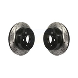 Rear Coated Drilled Slotted Disc Brake Rotors Pair For Chevrolet Silverado 1500 GMC Sierra Tahoe Yukon Cadillac Suburban Escalade XL Avalanche ESV LD Classic EXT Limited KD-100106