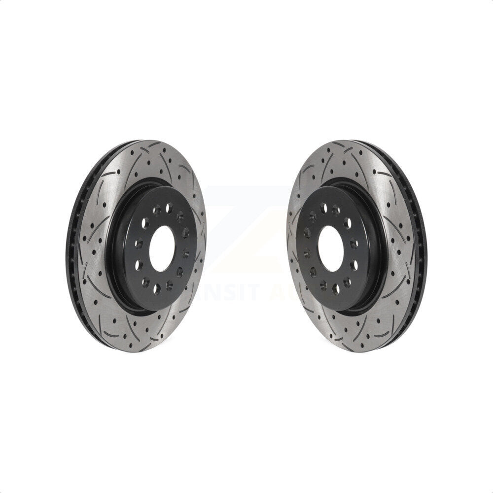 Rear Coated Drilled Slotted Disc Brake Rotors Pair For Chevrolet Traverse GMC Acadia Cadillac XT5 Buick Enclave Blazer Spark XT6 KD-100521