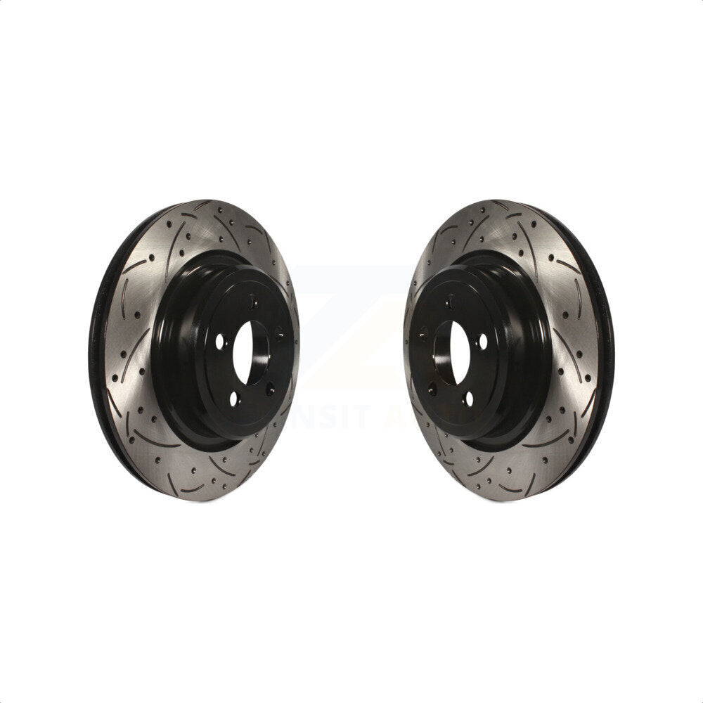 Rear Coated Drilled Slotted Disc Brake Rotors Pair For Dodge Charger Magnum KD-100135