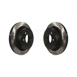 Rear Coated Drilled Slotted Disc Brake Rotors Pair For Ford F-150 KD-100123