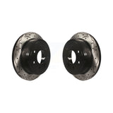 Rear Coated Drilled Slotted Disc Brake Rotors Pair For Ford F-150 Lincoln Mark LT KD-100116