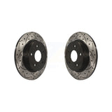 Rear Coated Drilled Slotted Disc Brake Rotors Pair For Ford Focus KD-100122