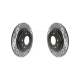 Rear Coated Drilled Slotted Disc Brake Rotors Pair For Ford Fusion Mazda 6 Lincoln MKZ Mercury Milan MX-5 Miata 626 Zephyr Protege KD-100527
