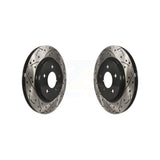 Rear Coated Drilled Slotted Disc Brake Rotors Pair For Ford Mustang KD-100117