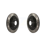 Rear Coated Drilled Slotted Disc Brake Rotors Pair For Ford Mustang KD-100130