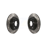 Rear Coated Drilled Slotted Disc Brake Rotors Pair For Honda Civic Insight KD-100201
