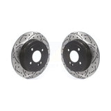Rear Coated Drilled Slotted Disc Brake Rotors Pair For Hyundai Accent Kia Rio KD-100414