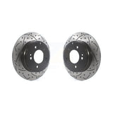 Rear Coated Drilled Slotted Disc Brake Rotors Pair For Hyundai Sonata Kia Optima Tucson Azera Cadenza KD-100531