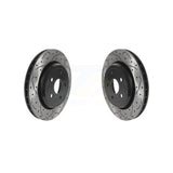 Rear Coated Drilled Slotted Disc Brake Rotors Pair For Jeep Grand Cherokee Dodge Durango KD-100523