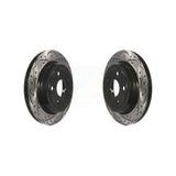 Rear Coated Drilled Slotted Disc Brake Rotors Pair For Jeep Grand Cherokee Dodge Durango WK KD-100142