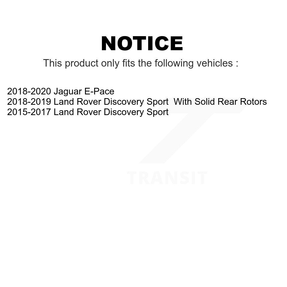 Rear Coated Drilled Slotted Disc Brake Rotors Pair For Land Rover Discovery Sport Jaguar E-Pace KD-100549