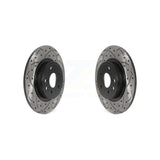 Rear Coated Drilled Slotted Disc Brake Rotors Pair For Land Rover Discovery Sport Jaguar E-Pace KD-100549