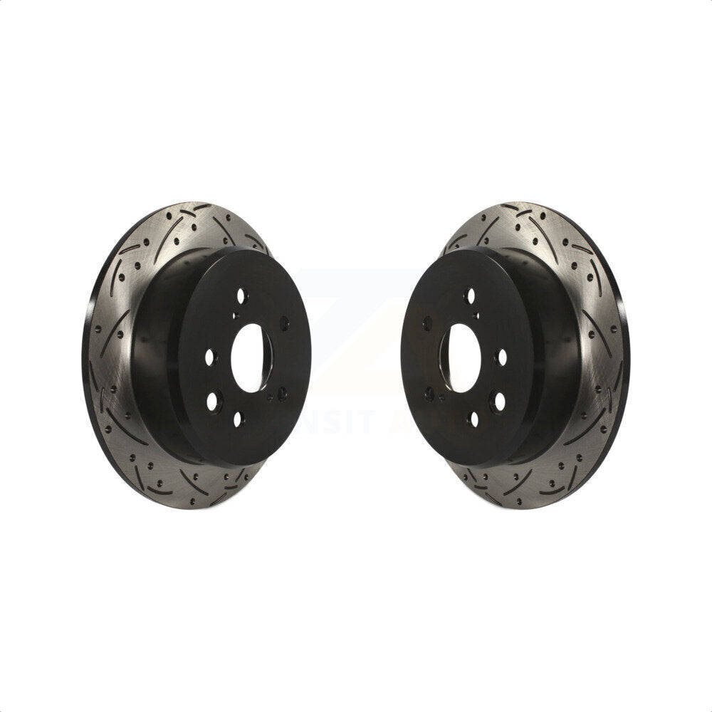 Rear Coated Drilled Slotted Disc Brake Rotors Pair For Lexus IS250 KD-100157