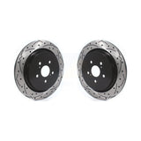 Rear Coated Drilled Slotted Disc Brake Rotors Pair For Lexus RX350 RX450h RX350L RX450hL KD-100416