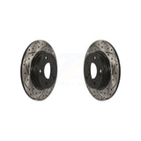 Rear Coated Drilled Slotted Disc Brake Rotors Pair For Mazda 3 CX-3 CX-30 Sport KD-100193