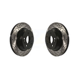 Rear Coated Drilled Slotted Disc Brake Rotors Pair For Mercedes-Benz E350 GLK350 E320 E500 CLS550 E400 CLS500 GLK250 CLS400 E550 E55 AMG E63 KD-100150