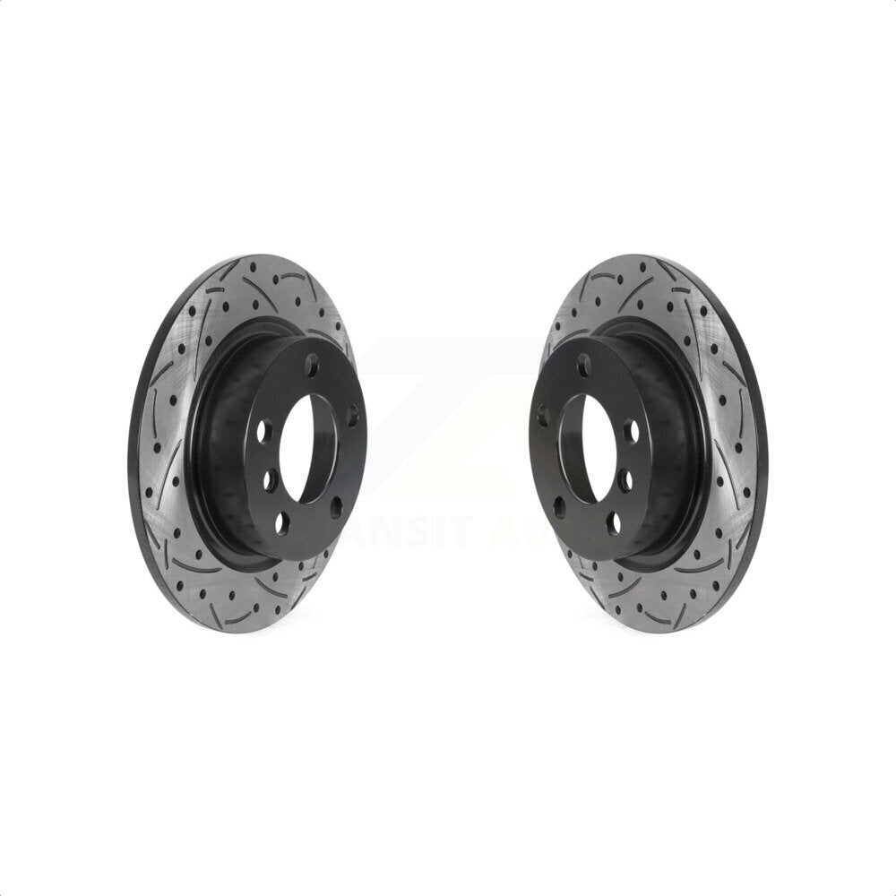 Rear Coated Drilled Slotted Disc Brake Rotors Pair For Mini Cooper Countryman Paceman KD-100542