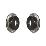Rear Coated Drilled Slotted Disc Brake Rotors Pair For Mitsubishi Lancer Outlander KD-100163