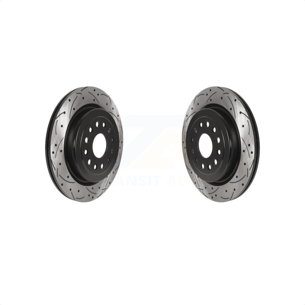 Rear Coated Drilled Slotted Disc Brake Rotors Pair For Ram 1500 KD-100525
