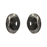 Rear Coated Drilled Slotted Disc Brake Rotors Pair For Subaru Impreza WRX STI KD-100167