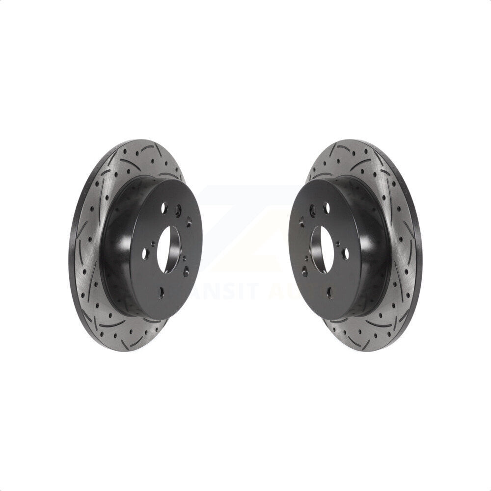 Rear Coated Drilled Slotted Disc Brake Rotors Pair For Toyota Camry KD-100419